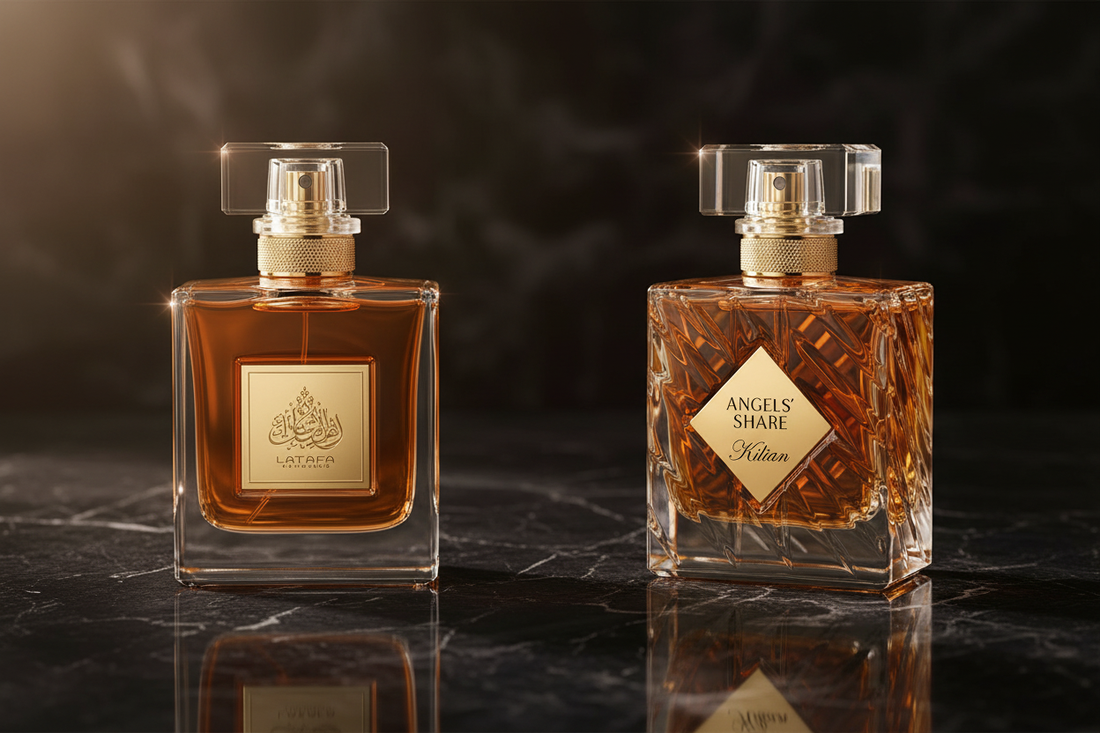 Lattafa Khamrah vs Kilian Angels' Share : Le Duel des Parfums Gourmands (Avis & Comparatif)