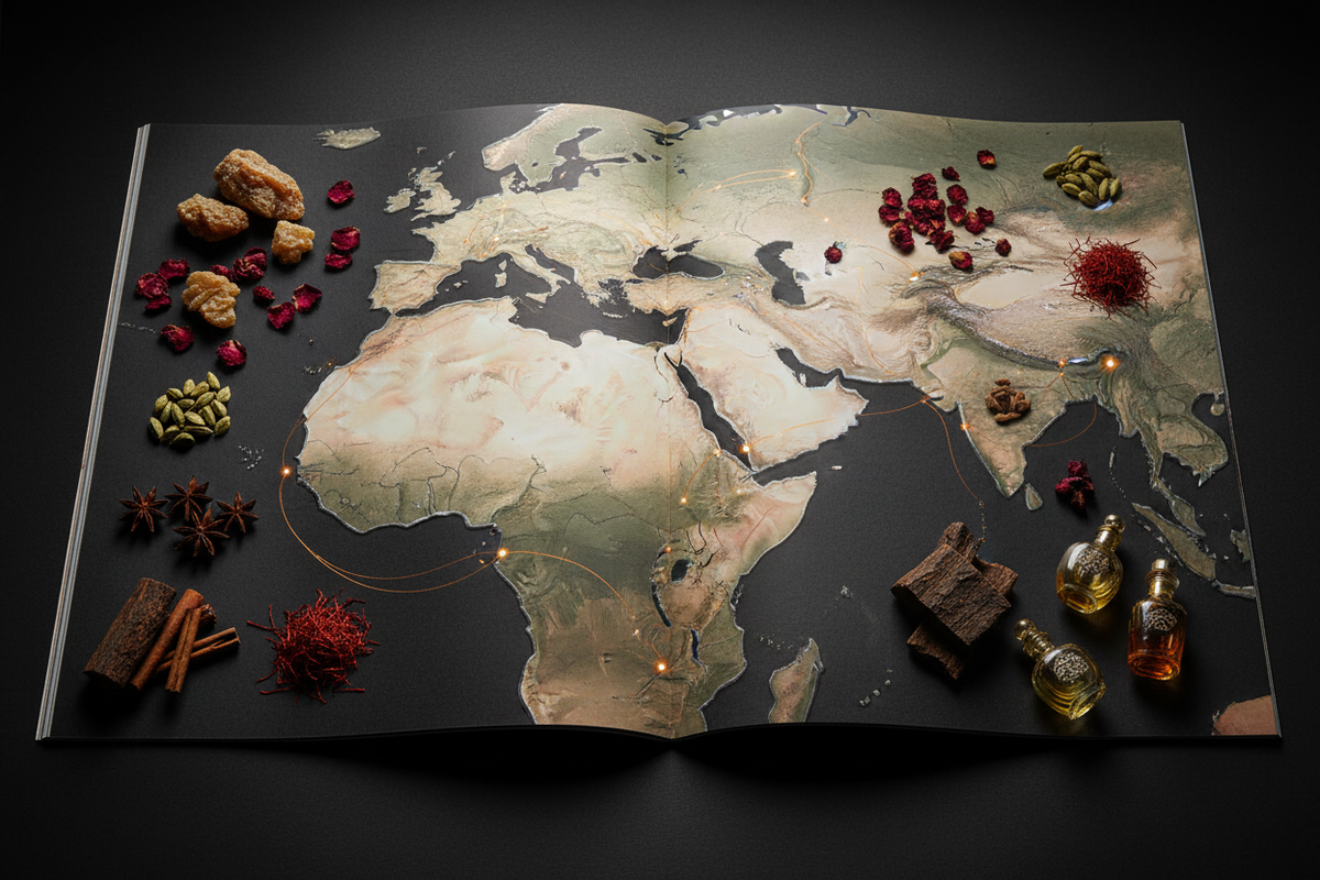 Géographie de la parfumerie orientale : pays, matières et traditions