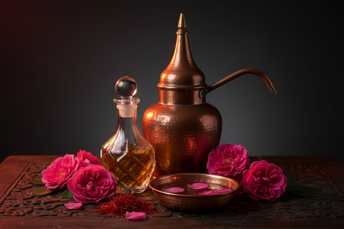 Parfumerie persane et iranienne : rose, safran, traditions et influences