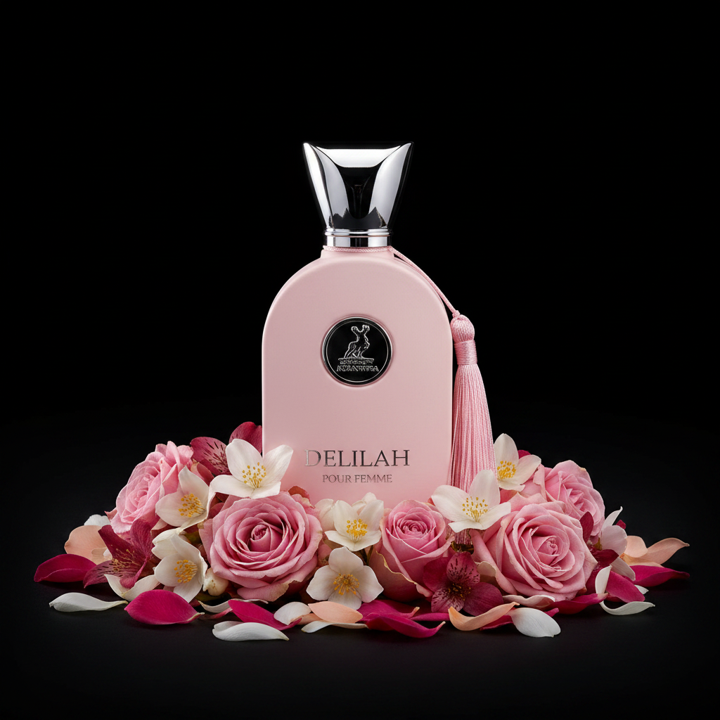 Collection Floral & Oriental – Delilah Pour Femme – Fond Noir