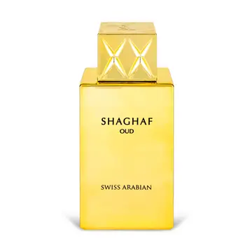 Swiss Arabian Shaghaf Oud 75ml - Flacon tout or design géométrique