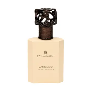 Swiss Arabian Vanilla 01 Extrait de Parfum 50ml – vanille gourmande féminine flacon hexagonal crème bouchon arabesque brun
