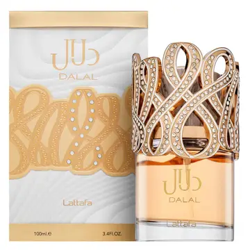 Lattafa Dalal 100ml - Flacon blanc nacré et couronne dorée cristaux