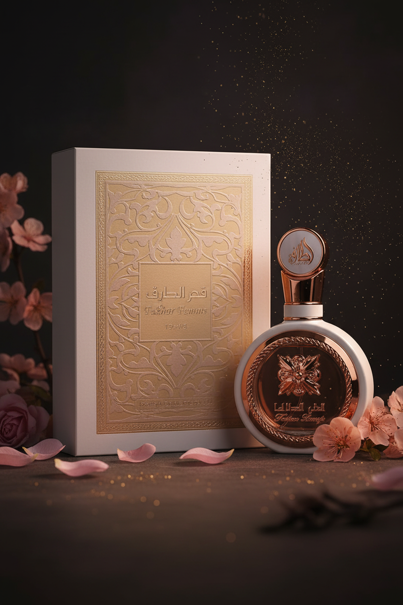 Lattafa Fakhar Femme - Photo éditoriale luxe