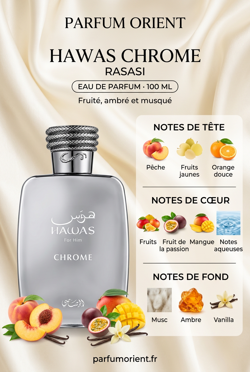 Visuel Instagram Hawas Chrome pour Parfum Orient